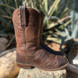 LUCCHESE | The Sunset Roper Men's Chocolate Brown Leather Boots 10